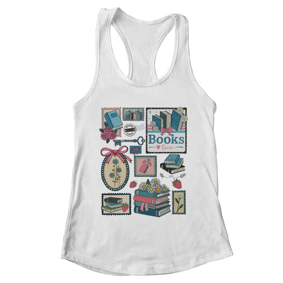 Retro Bookish Love Reading Book Librarian Coquette Flower Shirt & Tank Top | teecentury