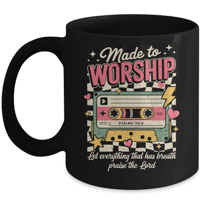 Retro Cassette Made To Worship Psalms 150:6 Christian Music Mug | teecentury