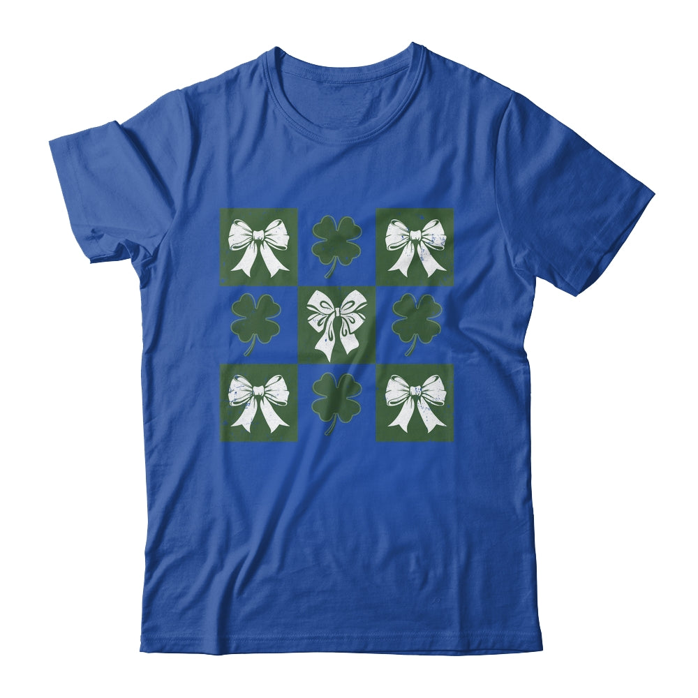 Retro Checkered St Patrick's Day Coquette Lucky Shamrock Shirt & Tank Top | teecentury