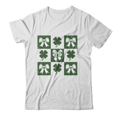 Retro Checkered St Patrick's Day Coquette Lucky Shamrock Shirt & Tank Top | teecentury