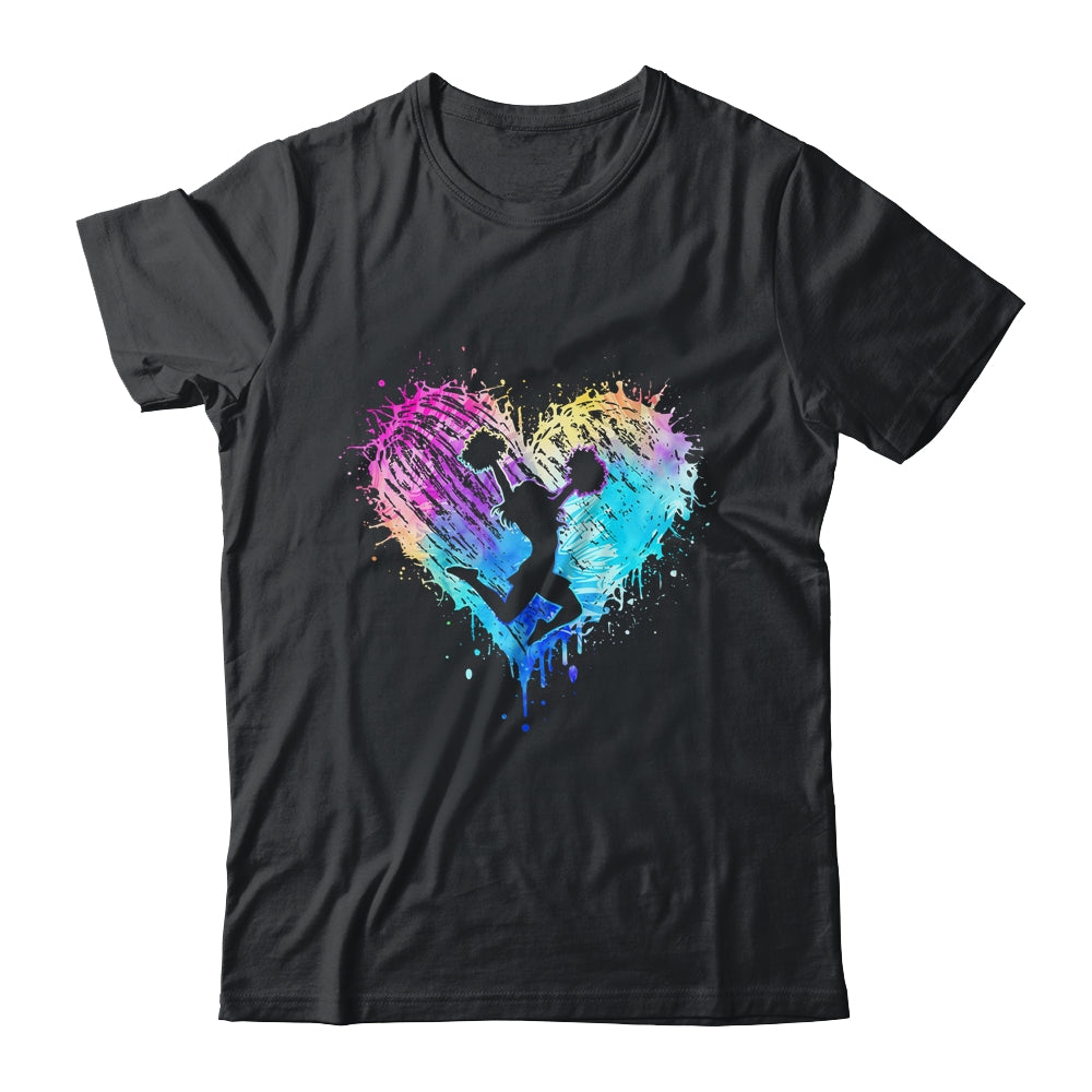 Retro Cheer Cheerleader Heart Tie Dye Girls Teens And Women Shirt & Tank Top | teecentury