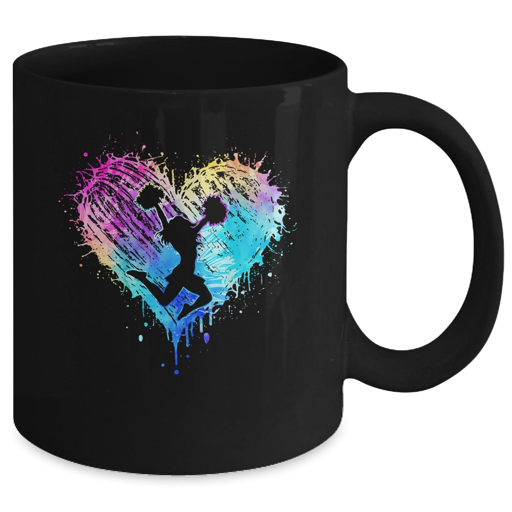 Retro Cheer Cheerleader Heart Tie Dye Girls Teens And Women Mug | teecentury