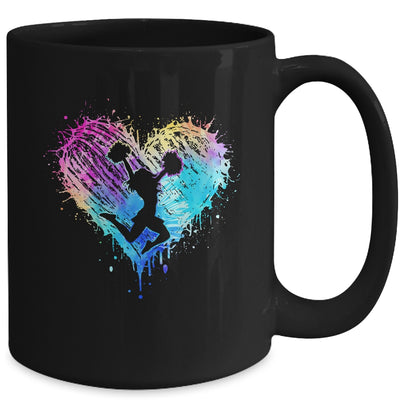 Retro Cheer Cheerleader Heart Tie Dye Girls Teens And Women Mug | teecentury