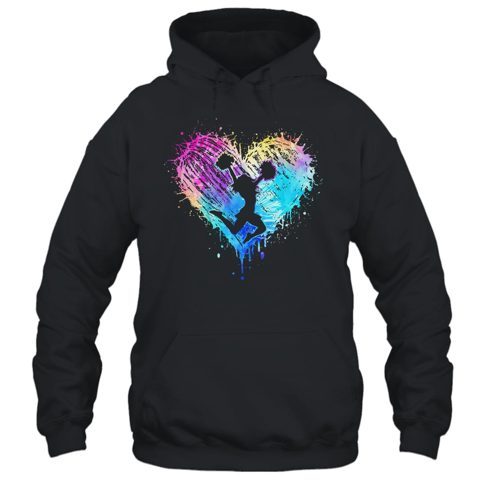 Retro Cheer Cheerleader Heart Tie Dye Girls Teens And Women Shirt & Tank Top | teecentury