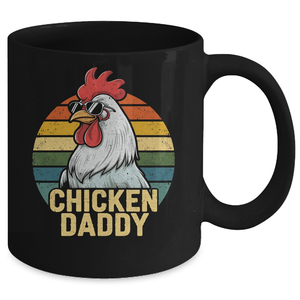 Retro Chicken Daddy Vintage 70s Retro Funny Farm Chicken Dad Mug | teecentury