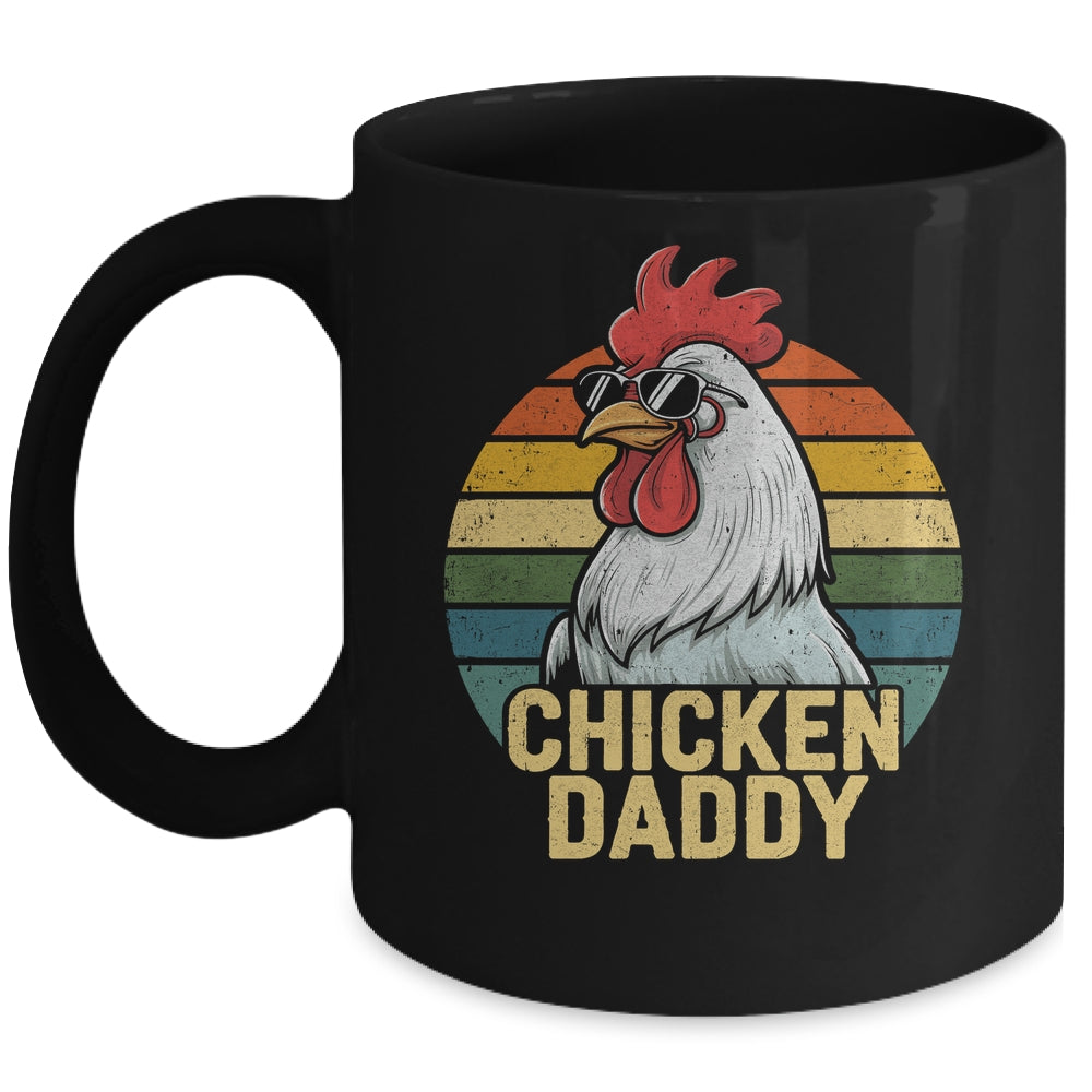 Retro Chicken Daddy Vintage 70s Retro Funny Farm Chicken Dad Mug | teecentury