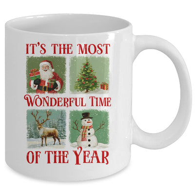 Retro Christmas It's The Most Wonderful Time Santa Vintage Mug | teecentury