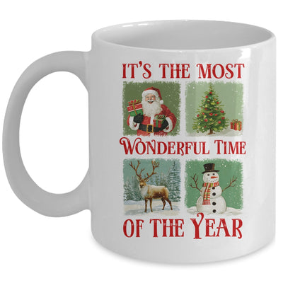 Retro Christmas It's The Most Wonderful Time Santa Vintage Mug | teecentury