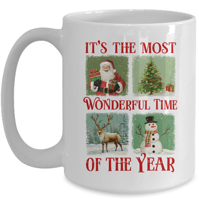 Retro Christmas It's The Most Wonderful Time Santa Vintage Mug | teecentury