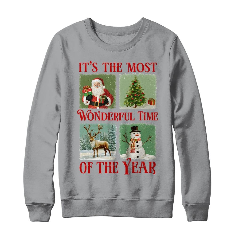 Retro Christmas It's The Most Wonderful Time Santa Vintage Shirt & Sweatshirt | teecentury