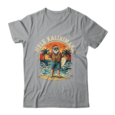 Retro Christmas Surf Mele Kalikimaka Santa Claus Hawaii Shirt & Sweatshirt | teecentury