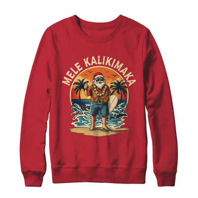 Retro Christmas Surf Mele Kalikimaka Santa Claus Hawaii Shirt & Sweatshirt | teecentury
