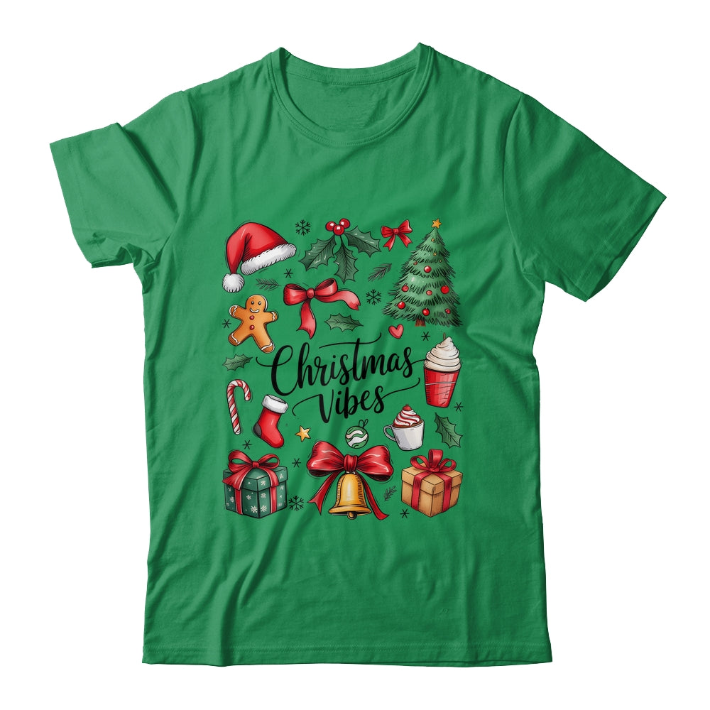 Retro Christmas Tree Hot Chocolate Coquette Preppy Bow Santa Shirt & Sweatshirt | teecentury