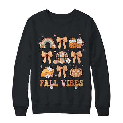 Retro Coffee Fall Vibes Autumn Coquette Pumpkin Thanksgiving Shirt & Sweatshirt | teecentury