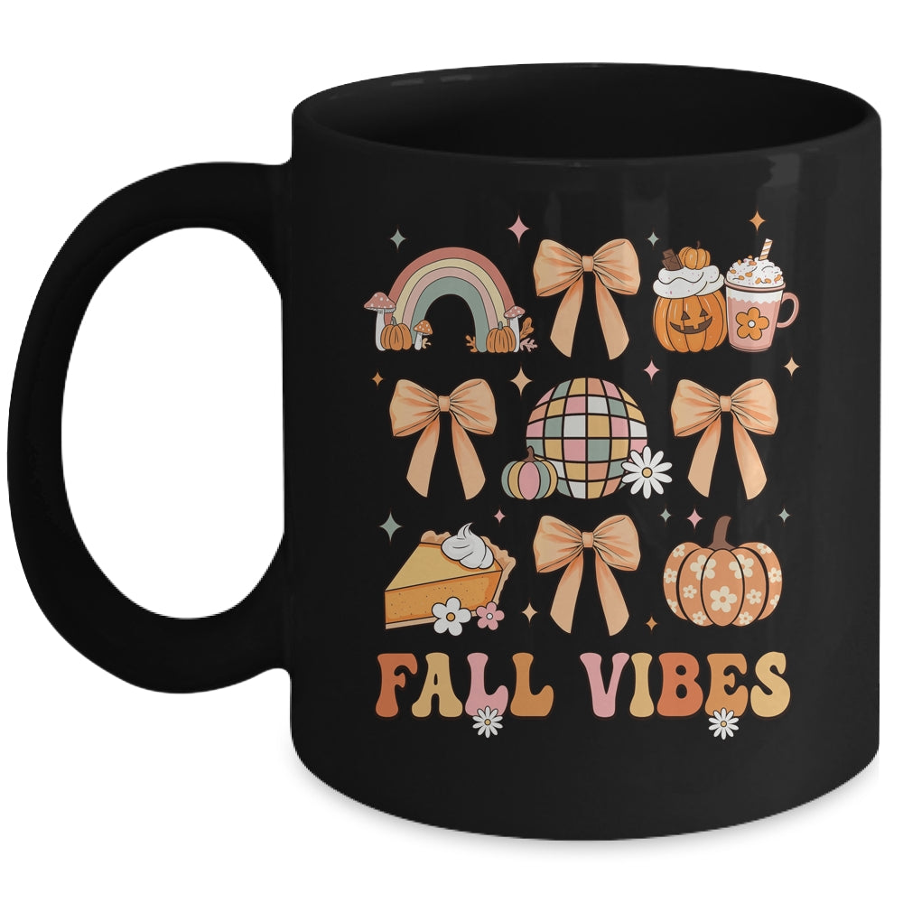 Retro Coffee Fall Vibes Autumn Coquette Pumpkin Thanksgiving Mug | teecentury