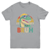 Retro Cool Dino BRUH Meme Funny Dinosaur T-Rex Vintage Youth Shirt | teecentury