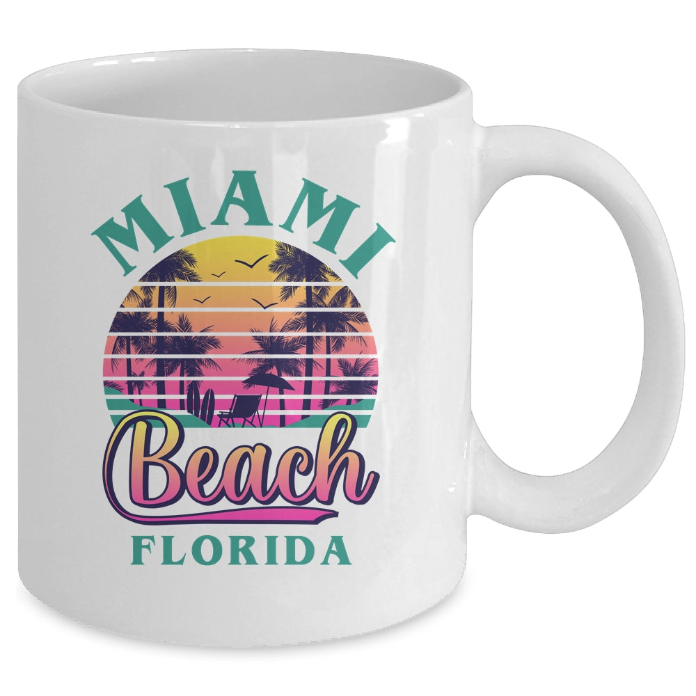 Retro Cool Miami Beach Mens Womens Florida Beaches Mug | teecentury