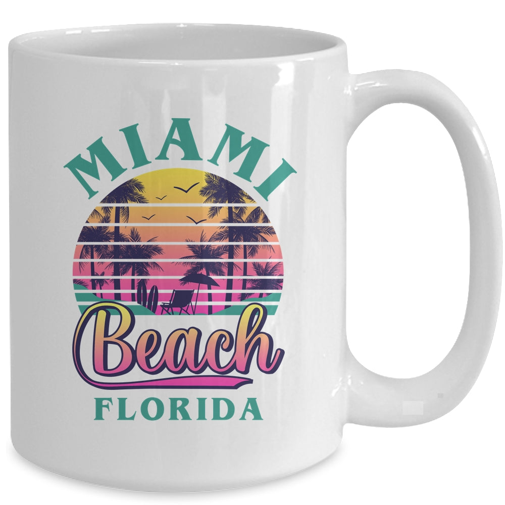 Retro Cool Miami Beach Mens Womens Florida Beaches Mug | teecentury