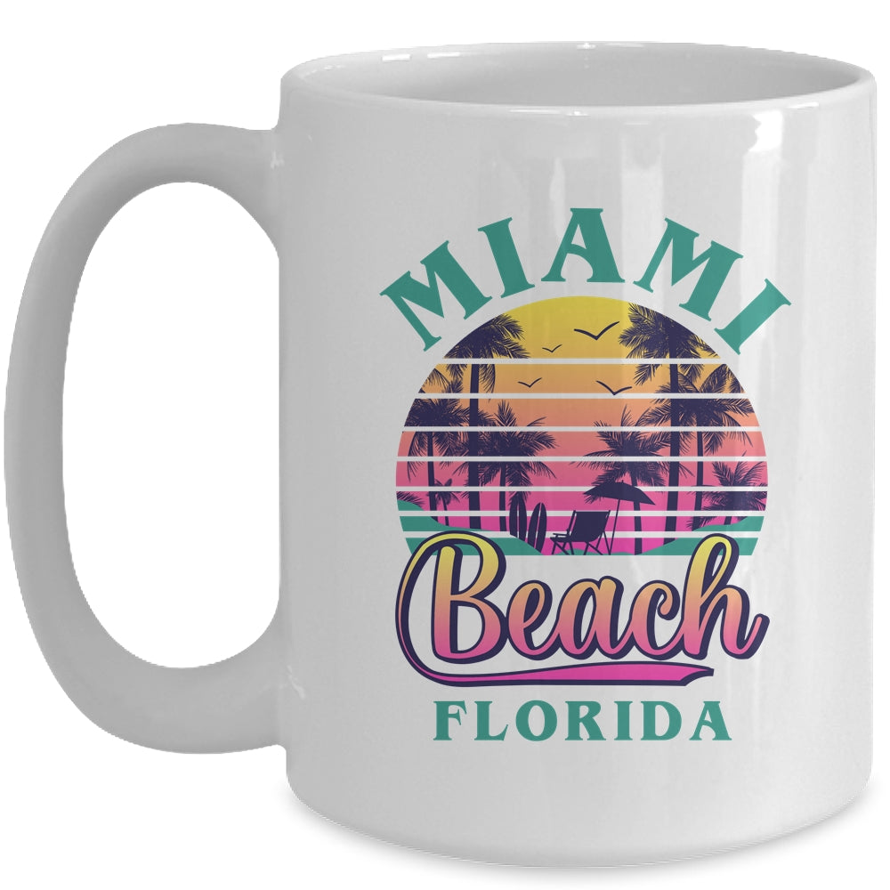 Retro Cool Miami Beach Mens Womens Florida Beaches Mug | teecentury