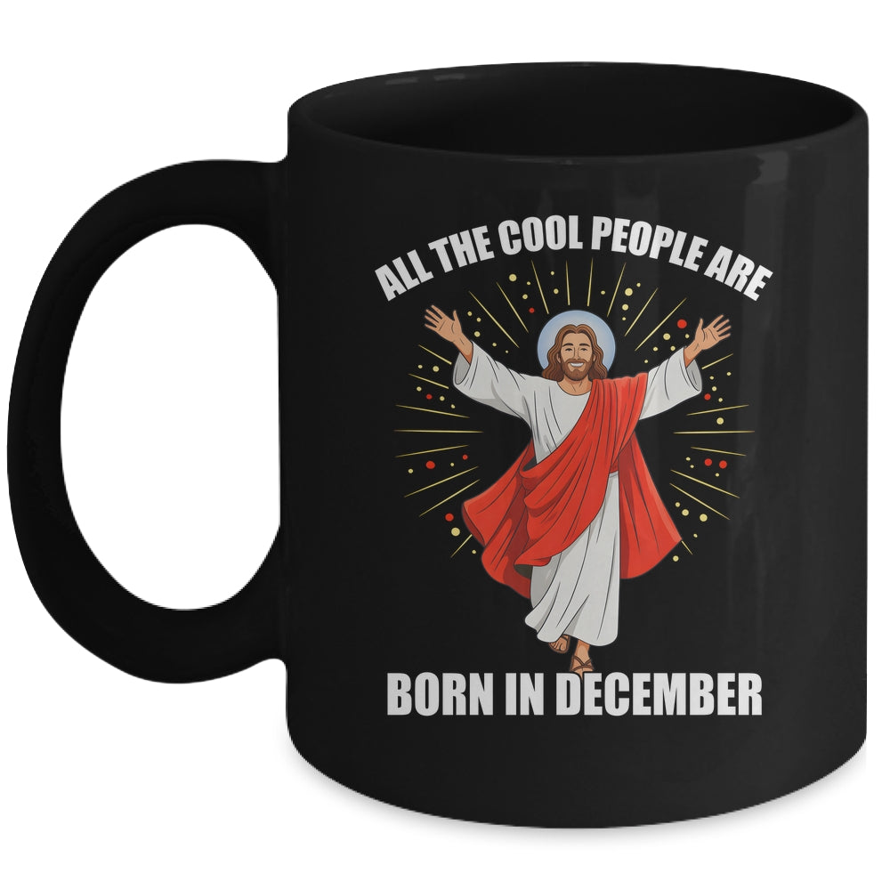 Retro Cool People Are Born In December Christian Christmas Mug | teecentury