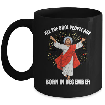 Retro Cool People Are Born In December Christian Christmas Mug | teecentury