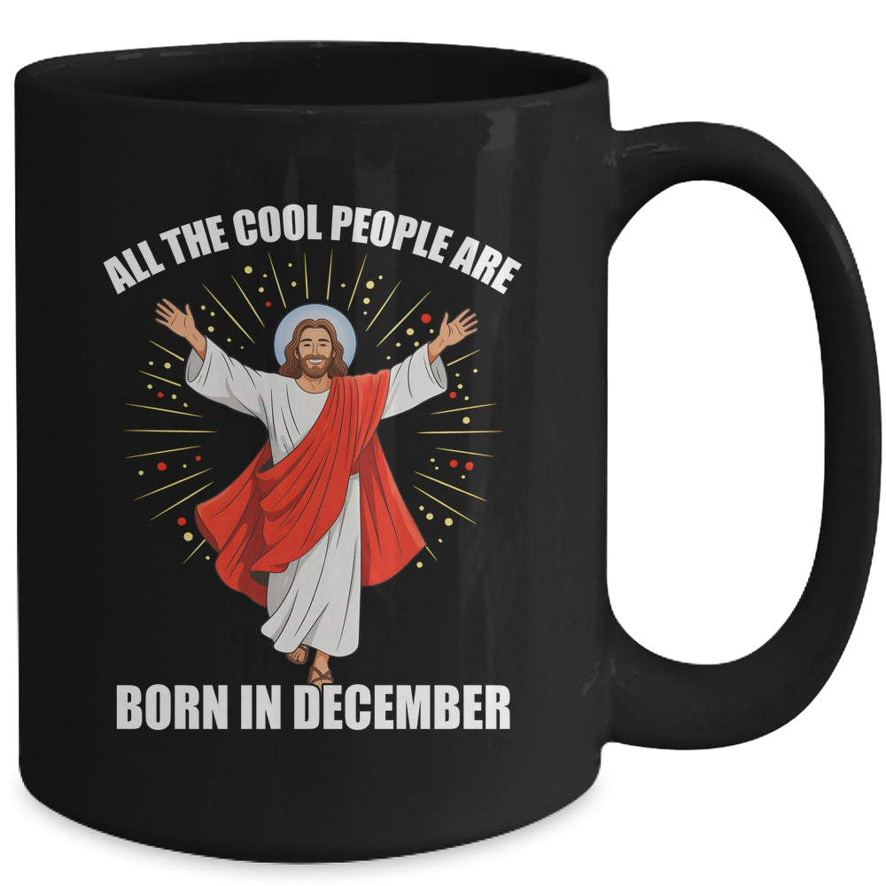 Retro Cool People Are Born In December Christian Christmas Mug | teecentury
