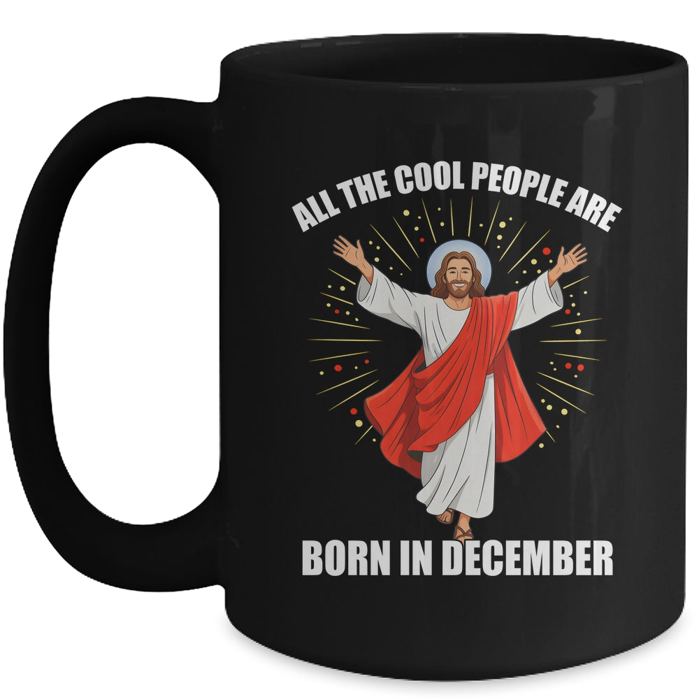 Retro Cool People Are Born In December Christian Christmas Mug | teecentury