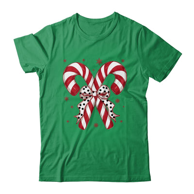 Retro Coquette Bow Candy Cane Christmas Season Women Girl Shirt & Sweatshirt | teecentury