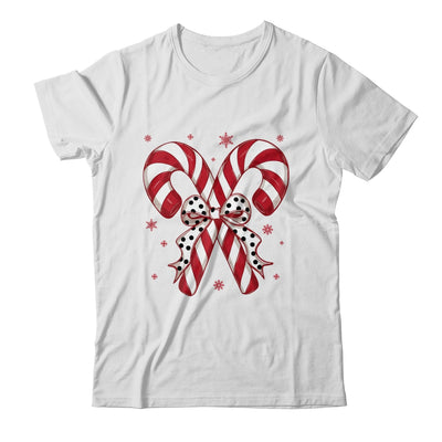 Retro Coquette Bow Candy Cane Christmas Season Women Girl Shirt & Sweatshirt | teecentury