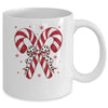 Retro Coquette Bow Candy Cane Christmas Season Women Girl Mug | teecentury
