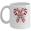 Retro Coquette Bow Candy Cane Christmas Season Women Girl Mug | teecentury