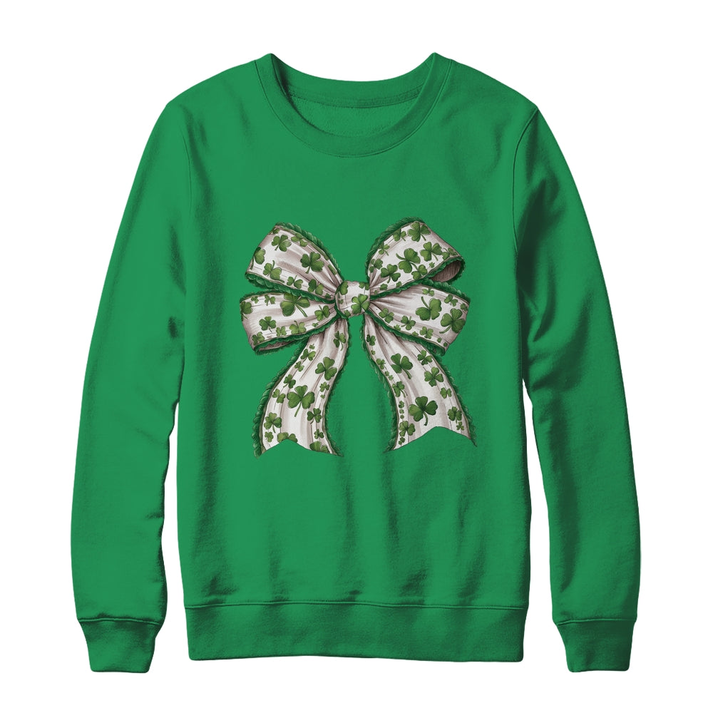 Retro Coquette St Patrick's Day St Patty's Day Lucky Shamrock Shirt & Sweatshirt | teecentury