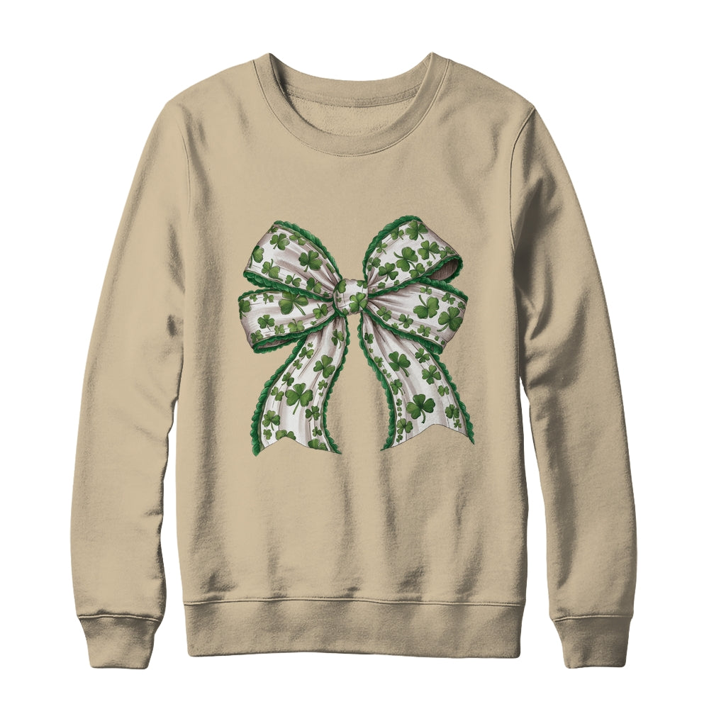 Retro Coquette St Patrick's Day St Patty's Day Lucky Shamrock Shirt & Sweatshirt | teecentury