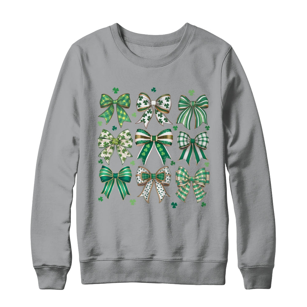Retro Coquette St Patricks Day St Patty's Day Lucky Shamrock Shirt & Sweatshirt | teecentury