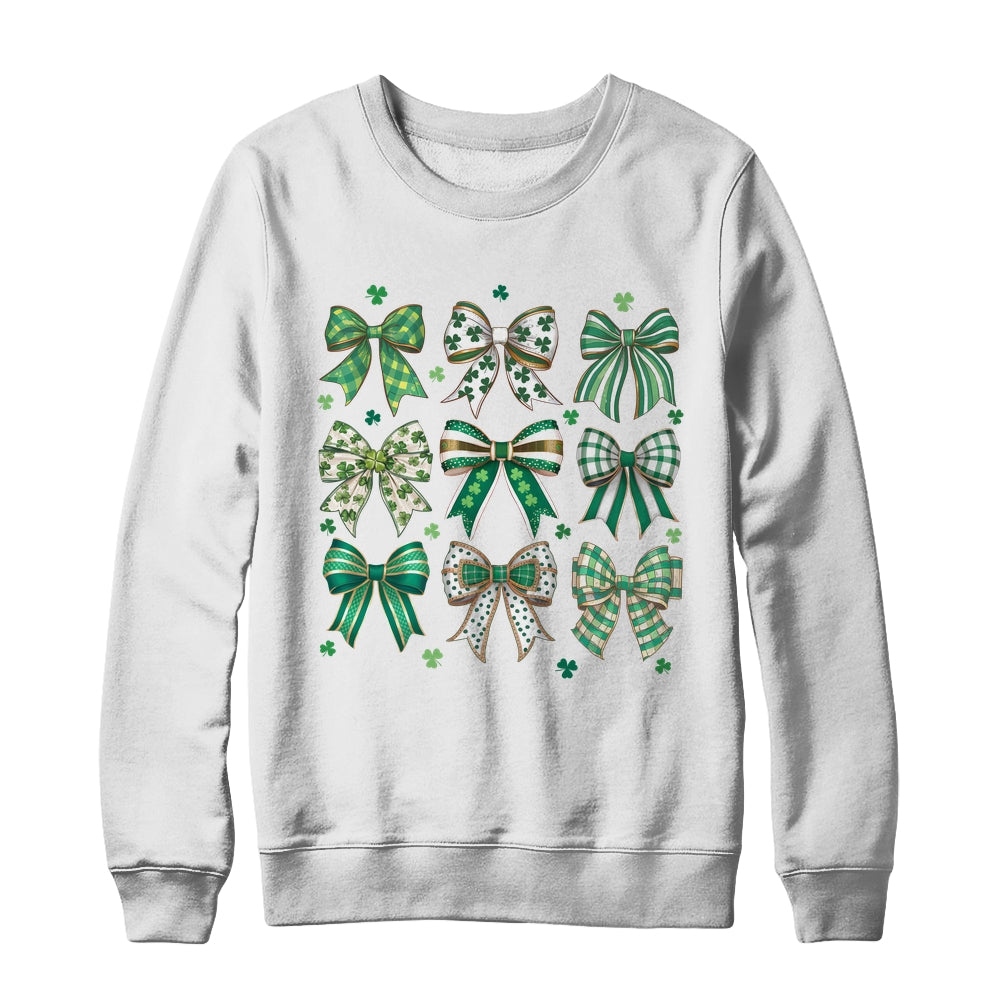 Retro Coquette St Patricks Day St Patty's Day Lucky Shamrock Shirt & Sweatshirt | teecentury