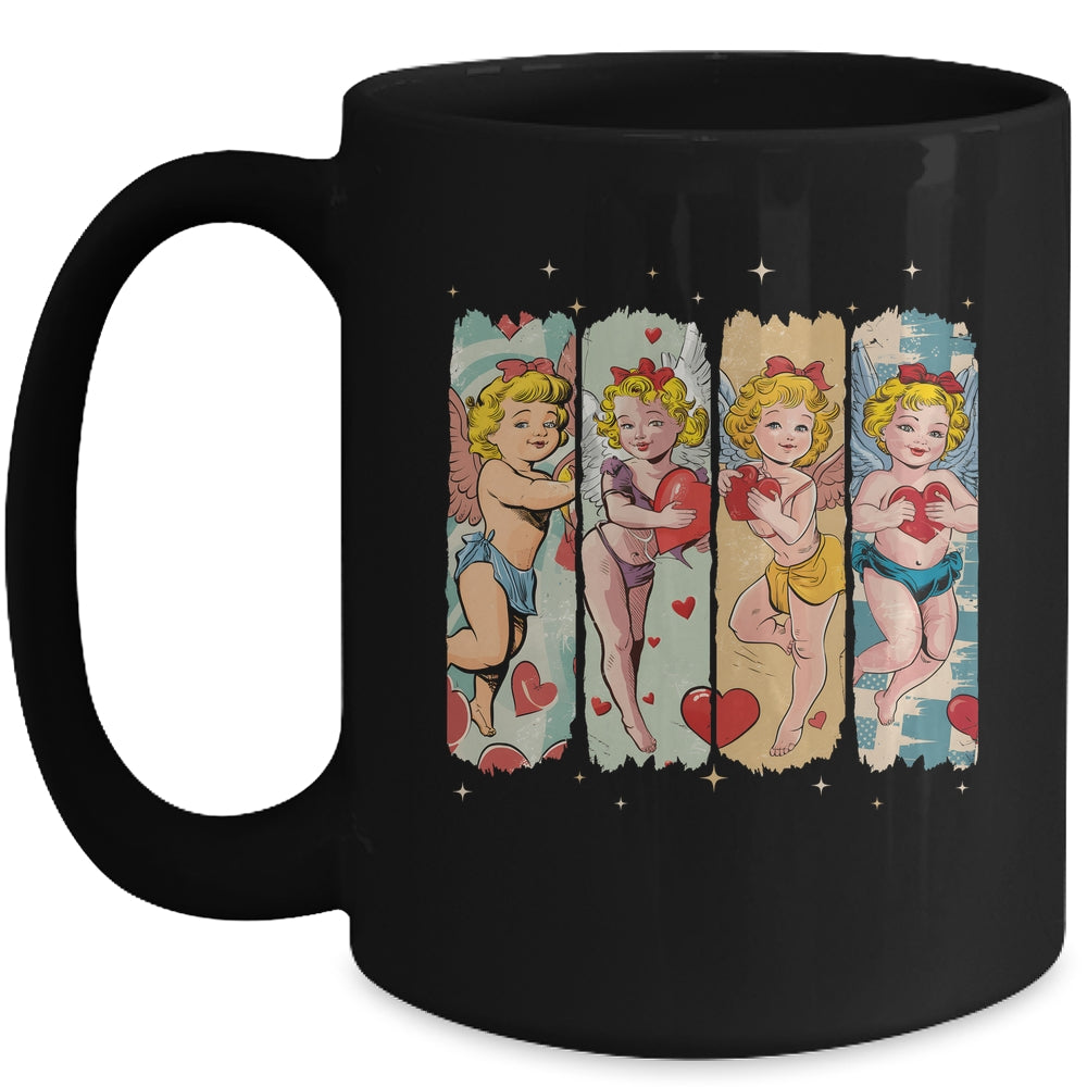 Retro Cupid Coquette Bow Valentine Day Bow Heart Women Mug | teecentury