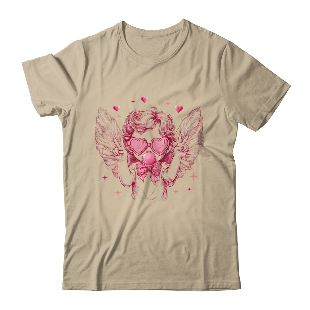 Retro Cupid Valentine Blowing Bubble Vintage Valentines Day Shirt & Sweatshirt | teecentury