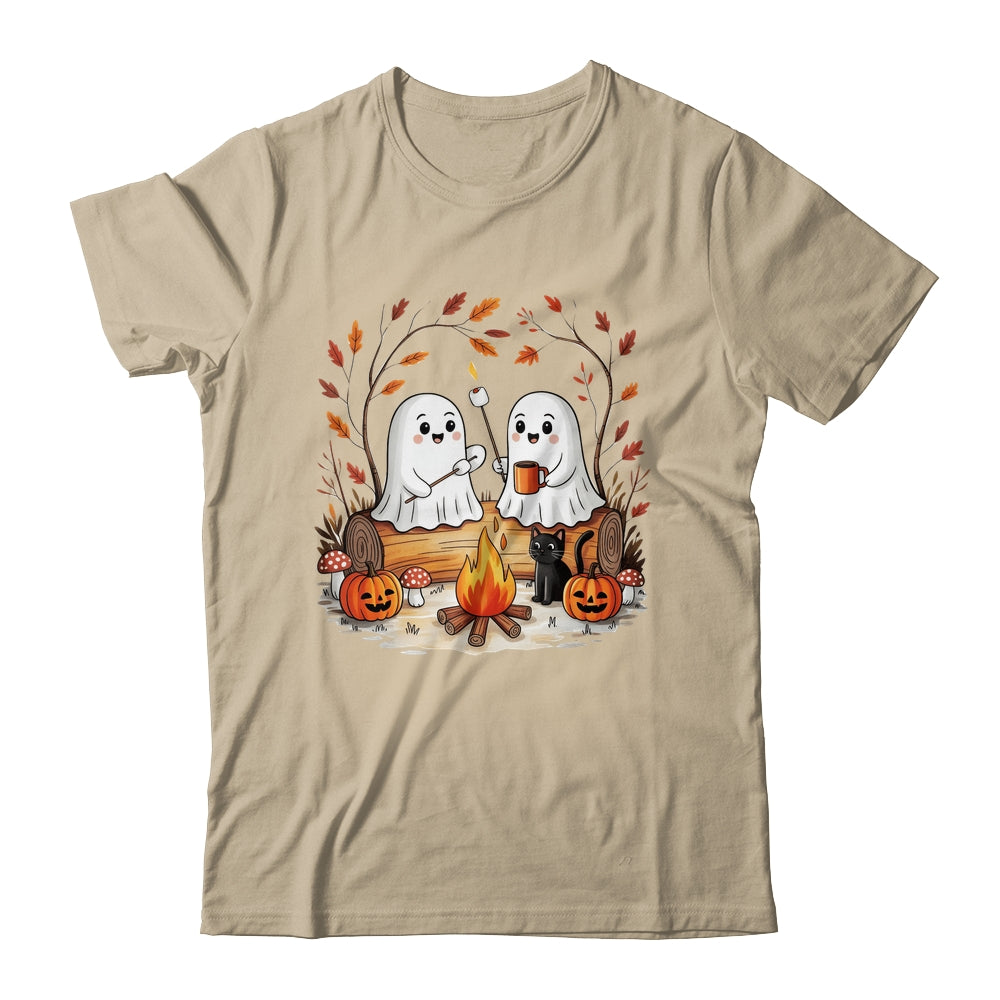 Retro Cute Ghost Funny Halloween Fall Camping Boo Ghosts Shirt & Sweatshirt | teecentury