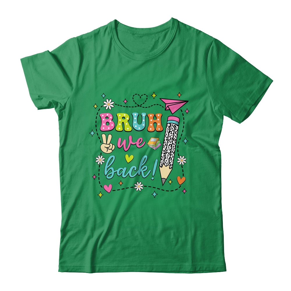 Retro Cute Pencil Bruh We Back Teachers First Day Of School Shirt & Hoodie | teecentury