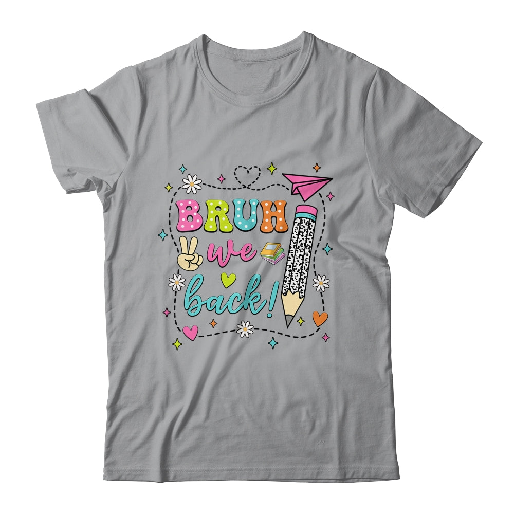 Retro Cute Pencil Bruh We Back Teachers First Day Of School Shirt & Hoodie | teecentury