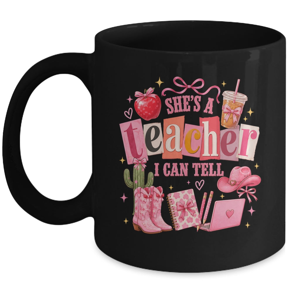 Retro Cute She'S A Teacher I Can Tell Western Back To School Mug | teecentury