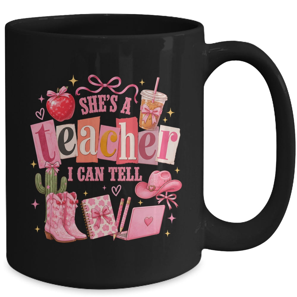 Retro Cute She'S A Teacher I Can Tell Western Back To School Mug | teecentury