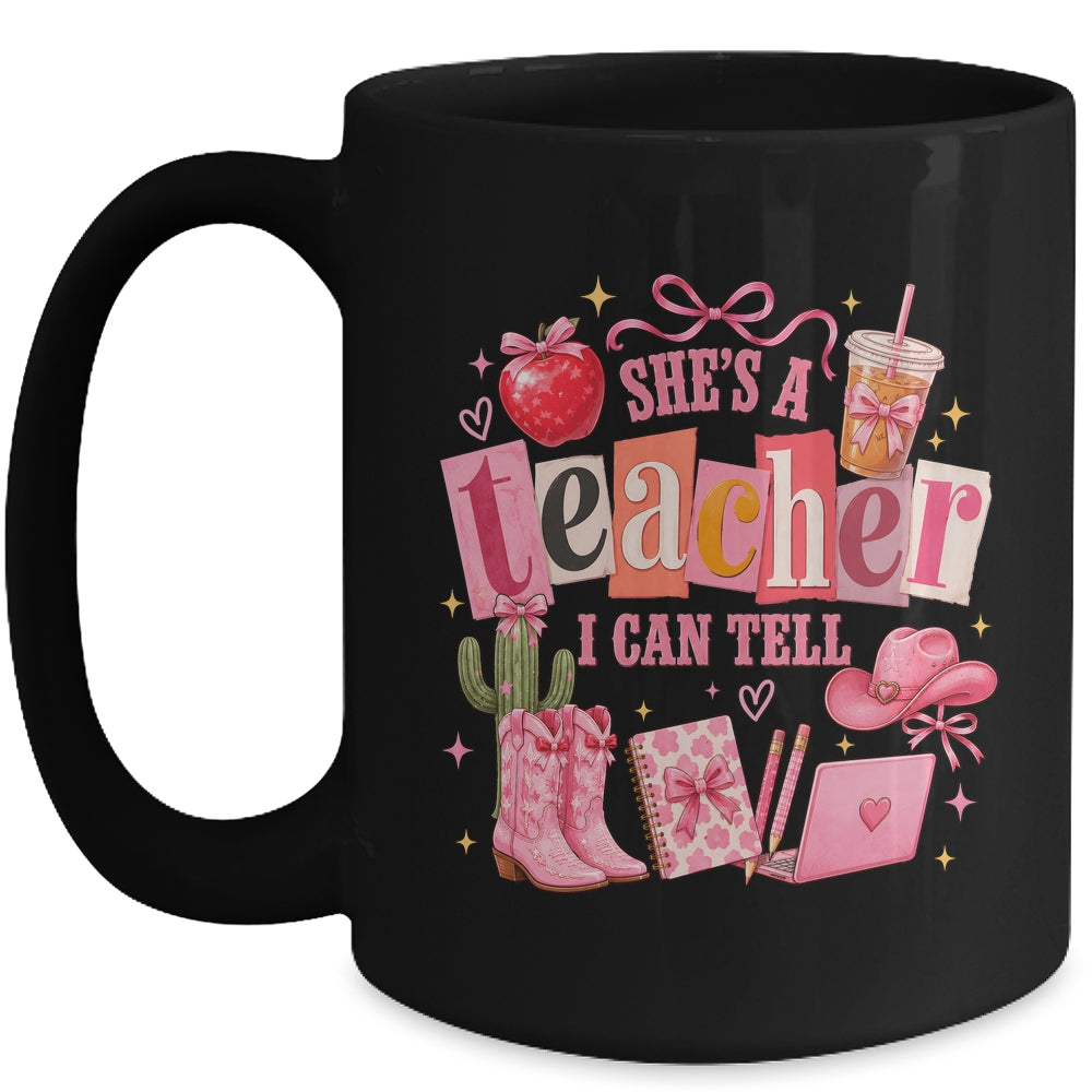 Retro Cute She'S A Teacher I Can Tell Western Back To School Mug | teecentury