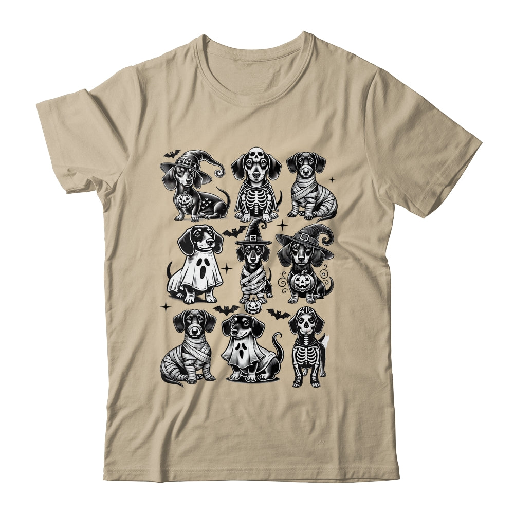 Retro Dachshund Witch Dog Spooky Season Halloween Funny Shirt & Sweatshirt | teecentury