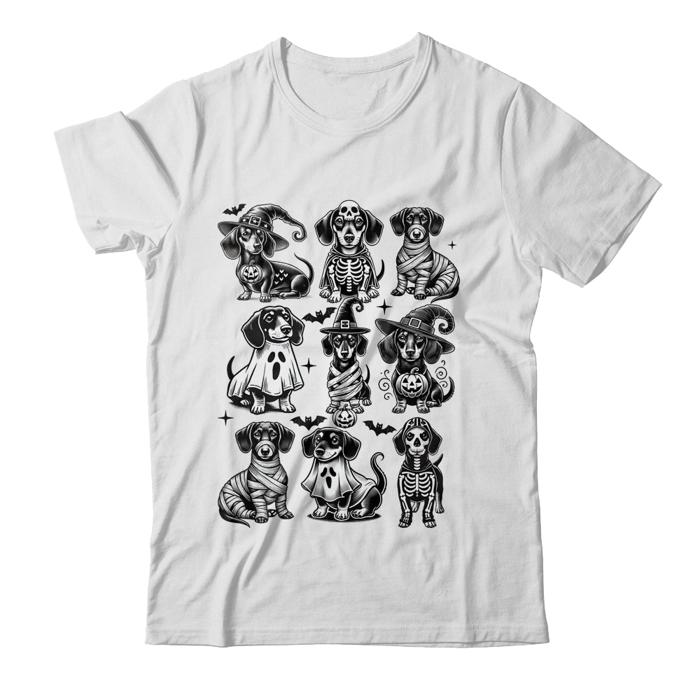 Retro Dachshund Witch Dog Spooky Season Halloween Funny Shirt & Sweatshirt | teecentury