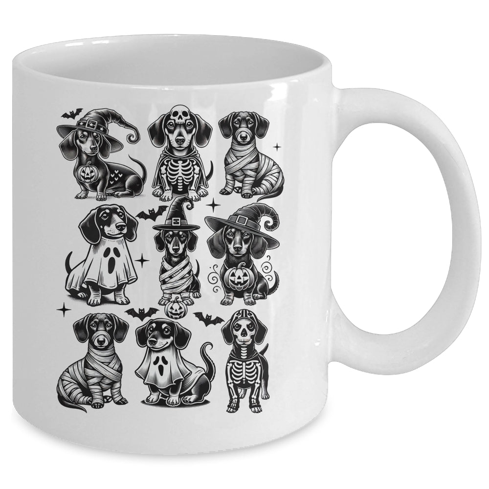 Retro Dachshund Witch Dog Spooky Season Halloween Funny Mug | teecentury