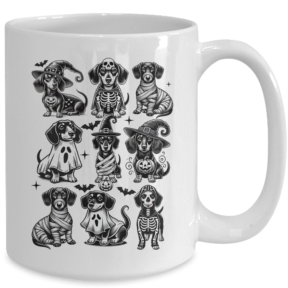 Retro Dachshund Witch Dog Spooky Season Halloween Funny Mug | teecentury