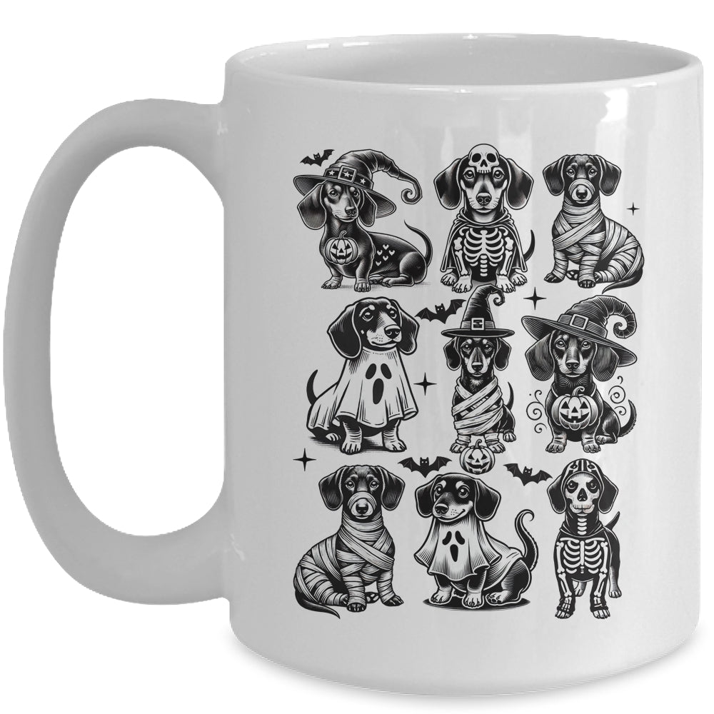 Retro Dachshund Witch Dog Spooky Season Halloween Funny Mug | teecentury