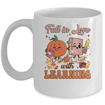 Retro Fall In Love Learning Teacher Pumpkin Spooky Teacher Mug | teecentury