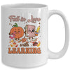 Retro Fall In Love Learning Teacher Pumpkin Spooky Teacher Mug | teecentury